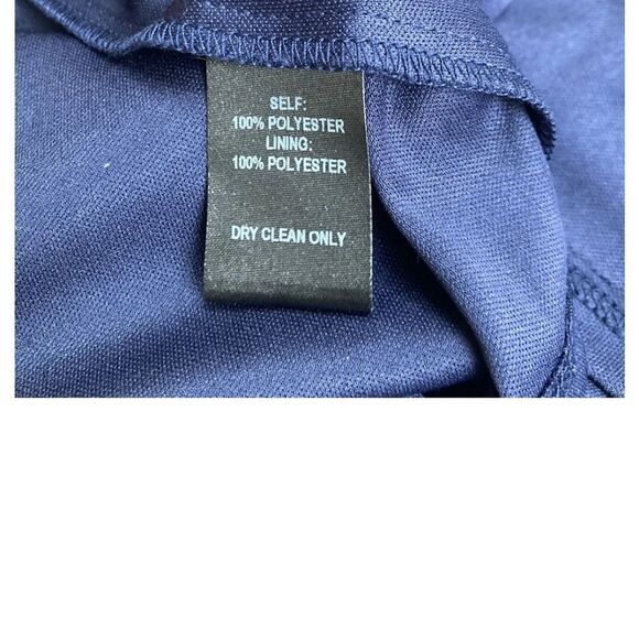 Lulu’s Ruched A-Line Chiffon Pleated Navy Blue Gown /Maxi dress size L - Picture 10 of 13